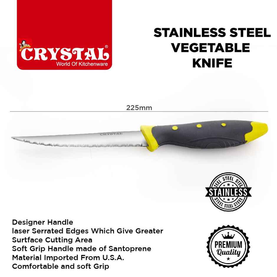 Crystal - Cl414 Stainless Steel Utility Knife, Multicolour