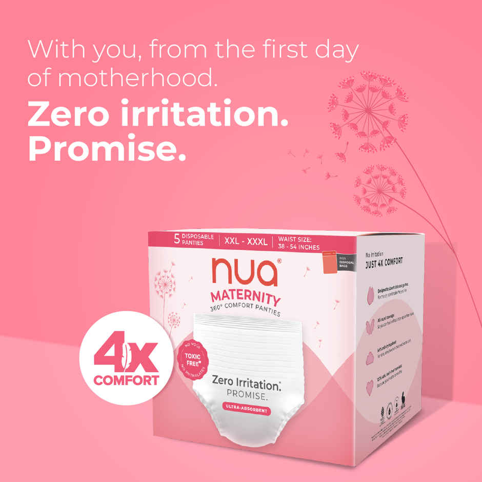 Nua 360 Comfort Maternity Panties XXL-XXXL | 38 - 54 inches | Leak Protection