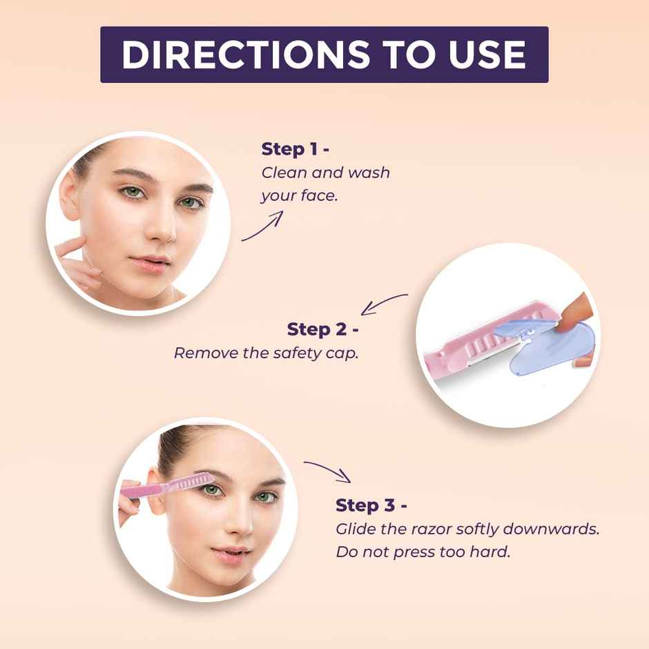 Sanfe Reusable Pretty Face & Eyebrow Razor For Women Painfree Facial Hair Removal Upper Lips Chin