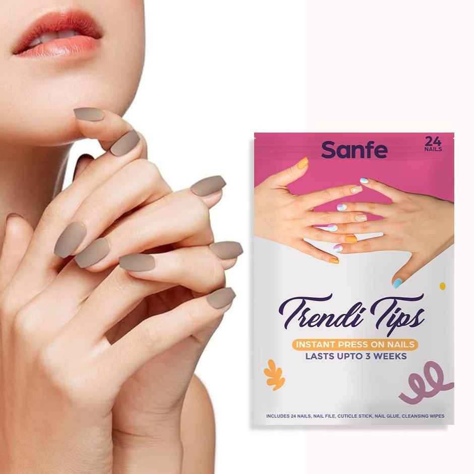 Sanfe Instant Stick On Nails - Classic Coffee