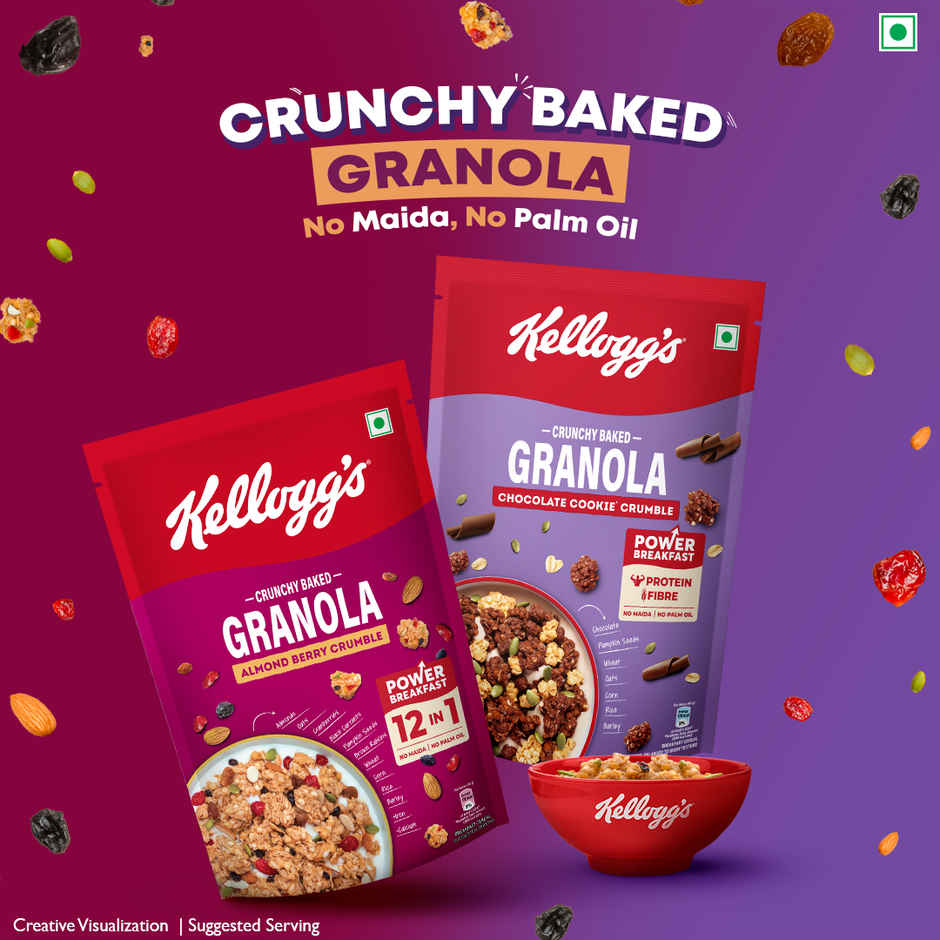 Kellogg's Crunchy Almond Berry Crumble Granola |12-In-1 Power Breakfast | No Maida No Palm Oil