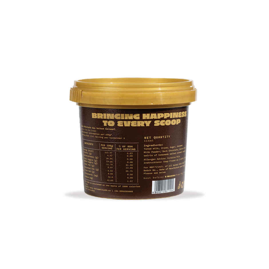 Minus Thirty Dark Chocolate Sea Salted Caramel Ice Cream Cup