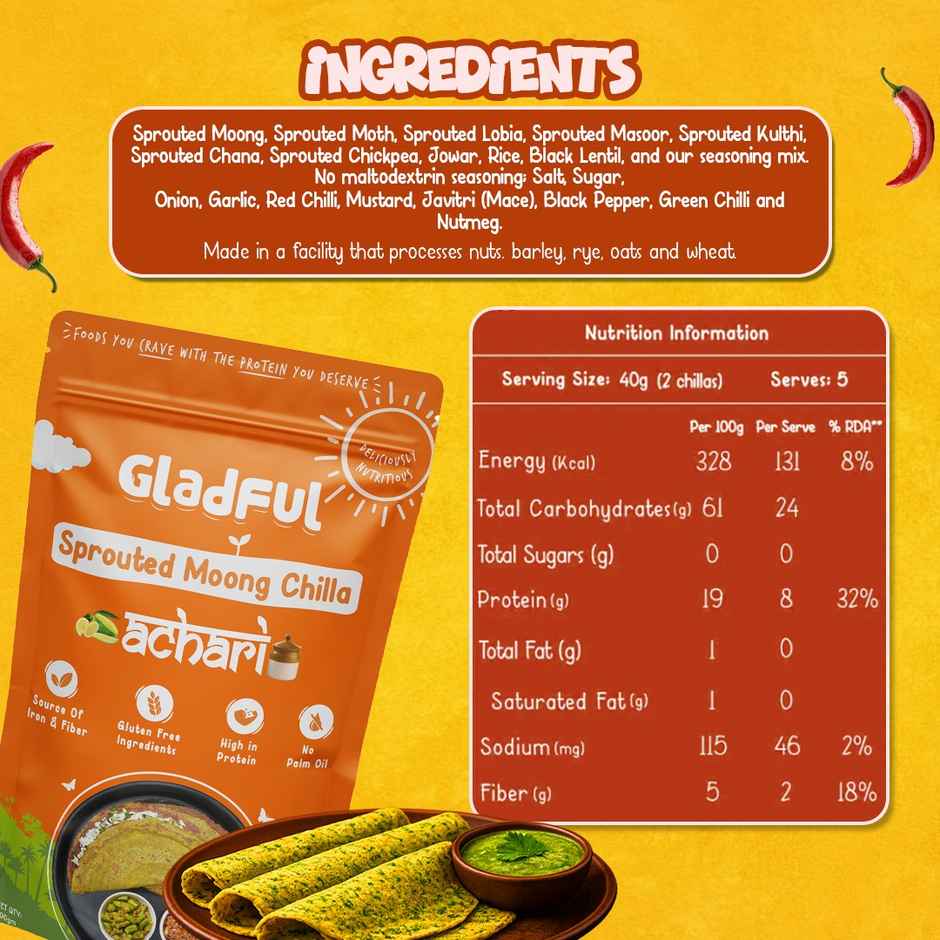 Gladful Achari Instant Chilla