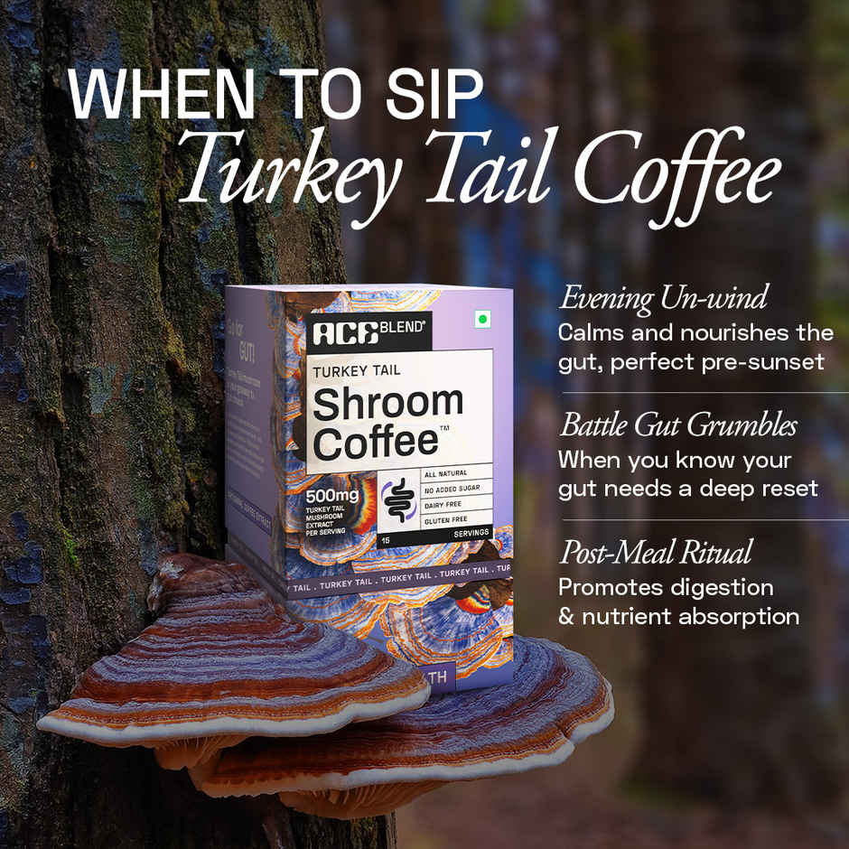 Ace Blend Turkey Tail Shroom Medium Roast Organic Coffee Premix