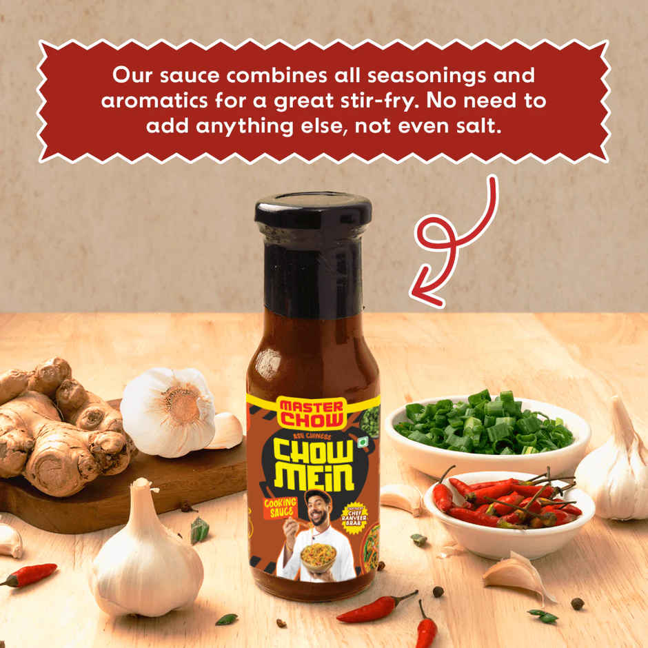 MasterChow Chowmein Cooking Sauce & MasterChow Whole Wheat Noodles | Combo