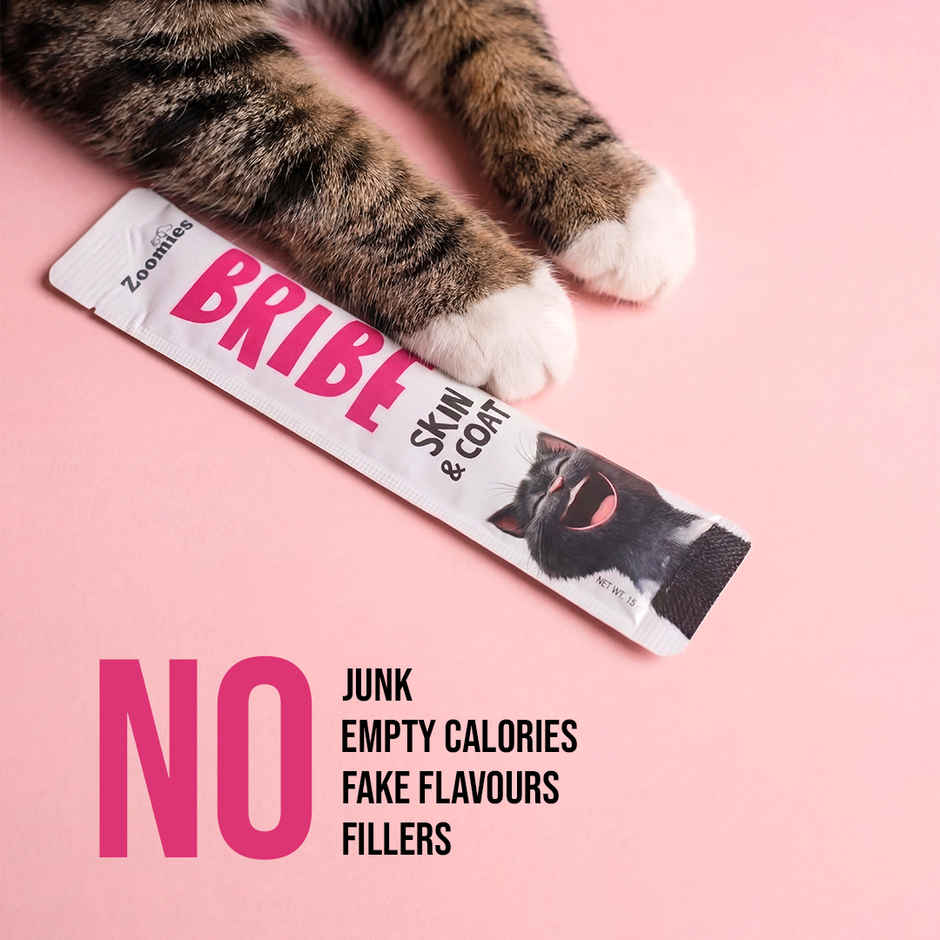Zoomies BRIBE Cat Treats - 0% Junk, 100% Real Meat |Skin and Coat Care