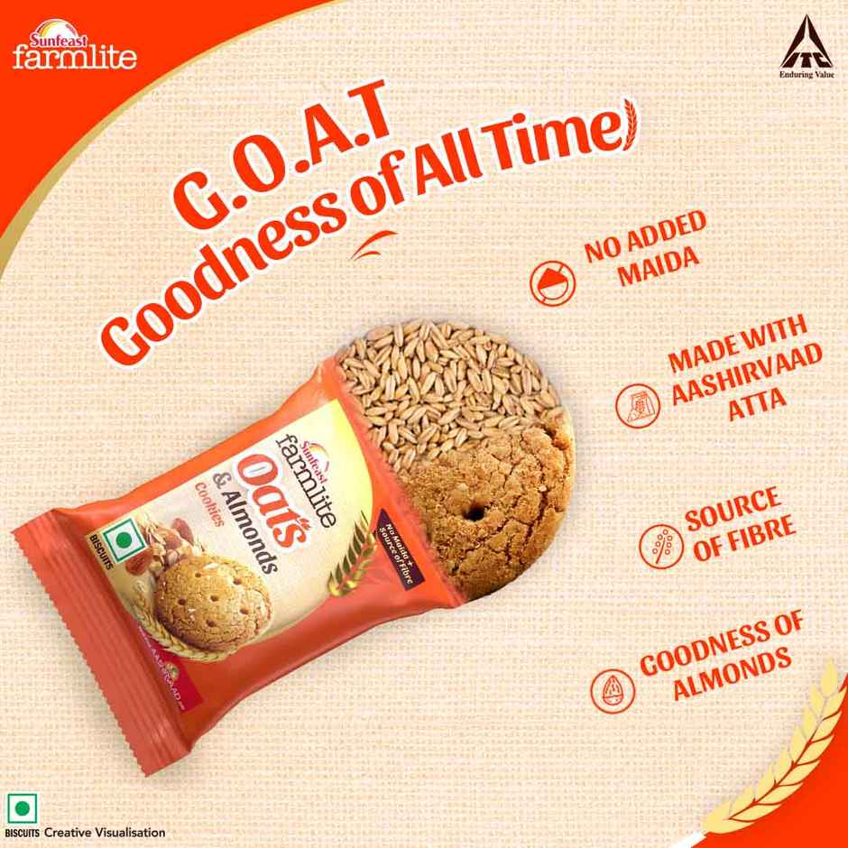Oats & Almonds Cookies By Sunfeast Farmlite