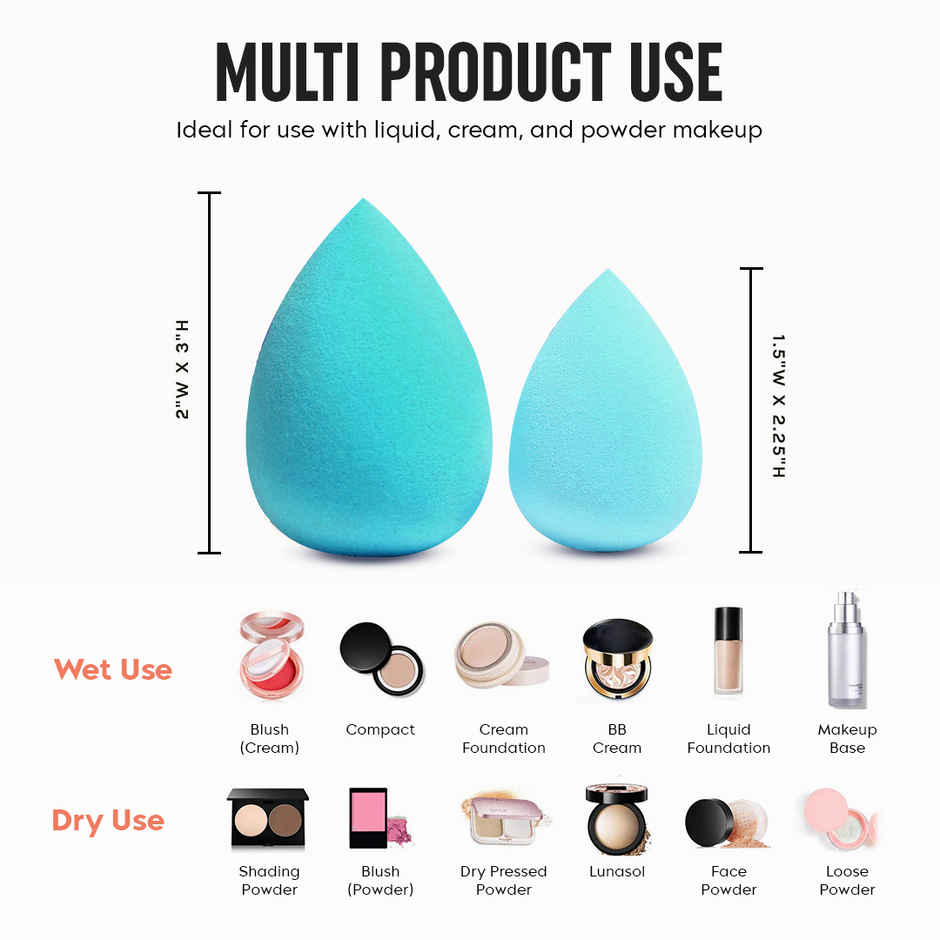 Gleva Reusable Beauty Blender Set with Jar, Foundation Concealer Makeup Sponges Puff for Women