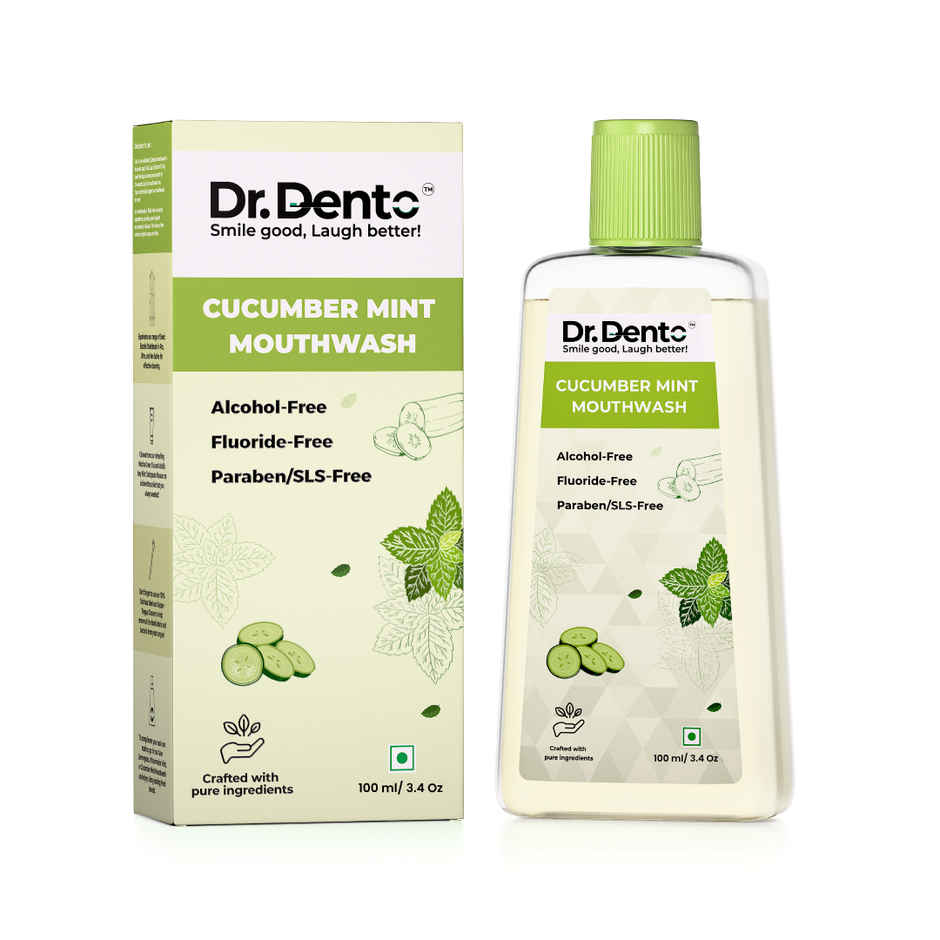 Dr.Dento Alcohol Free Cucumber Mint Mouthwash with Vitamin C & Hyaluronic Acid For Fresh Breath Combo