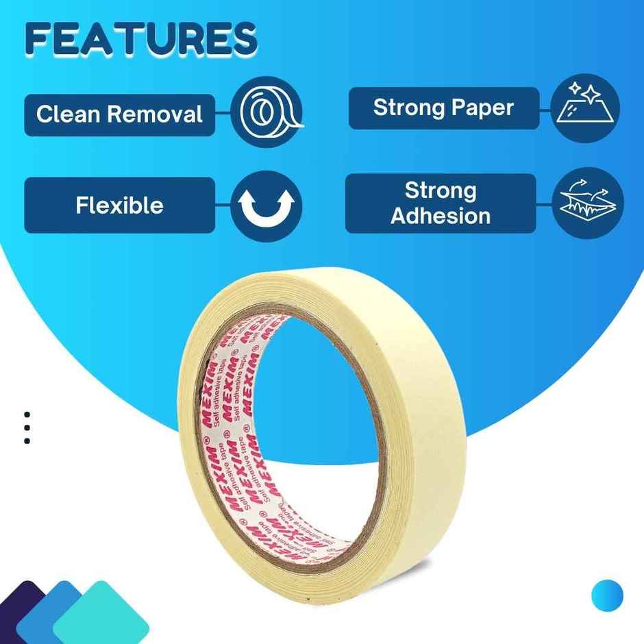 ABK White Masking Tape | 24 mm x 20 m | Strong Adhesive