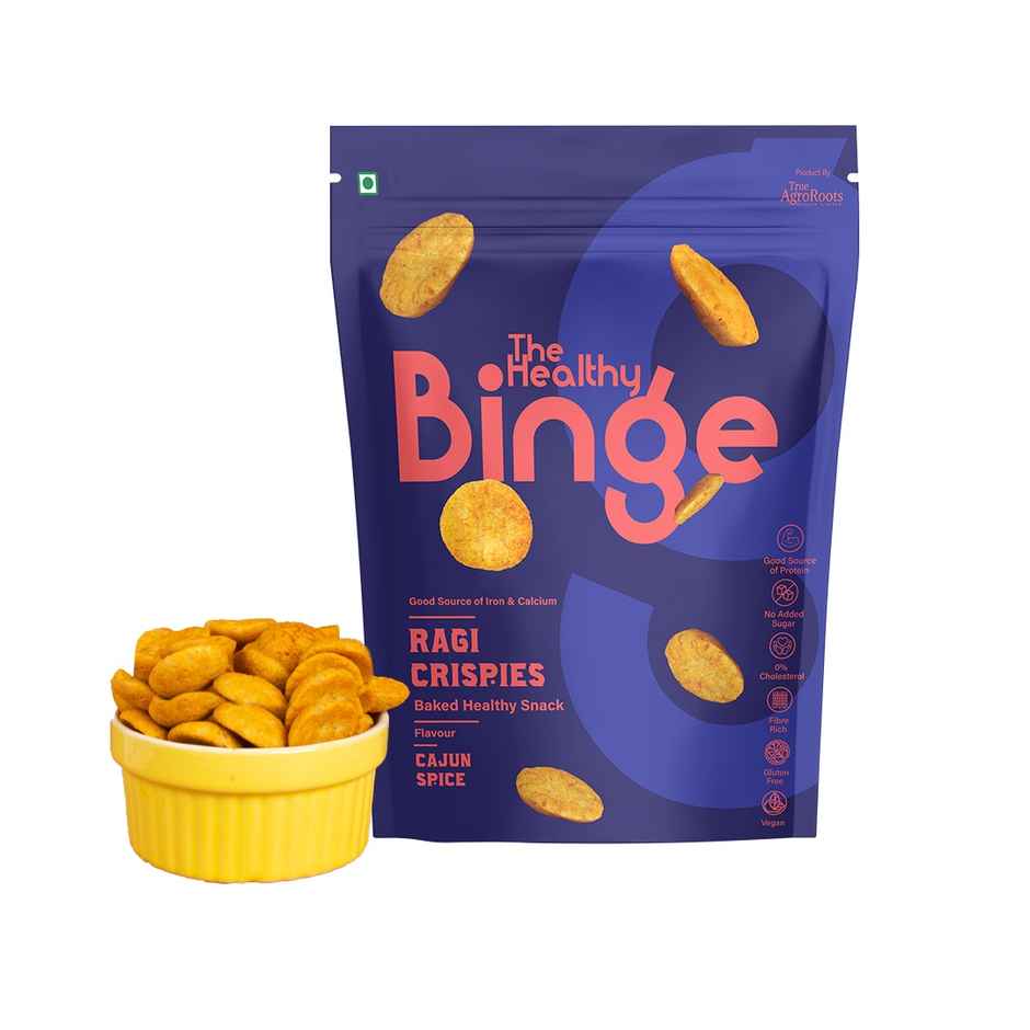 The Healthy Binge Ragi Baked Chips Cajun Spice |High Protein & Fibre
