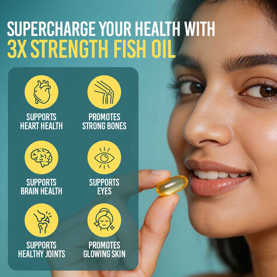 Wow Life Science Omega 3 Fish Oil 1300mg | EPA 550mg | DHA 350mg