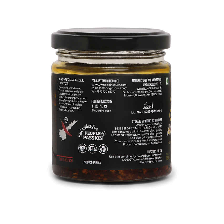 Naagin Guntur Crisp Chilli Oil - Crunchy & Garlicky Spice 160 GRAM