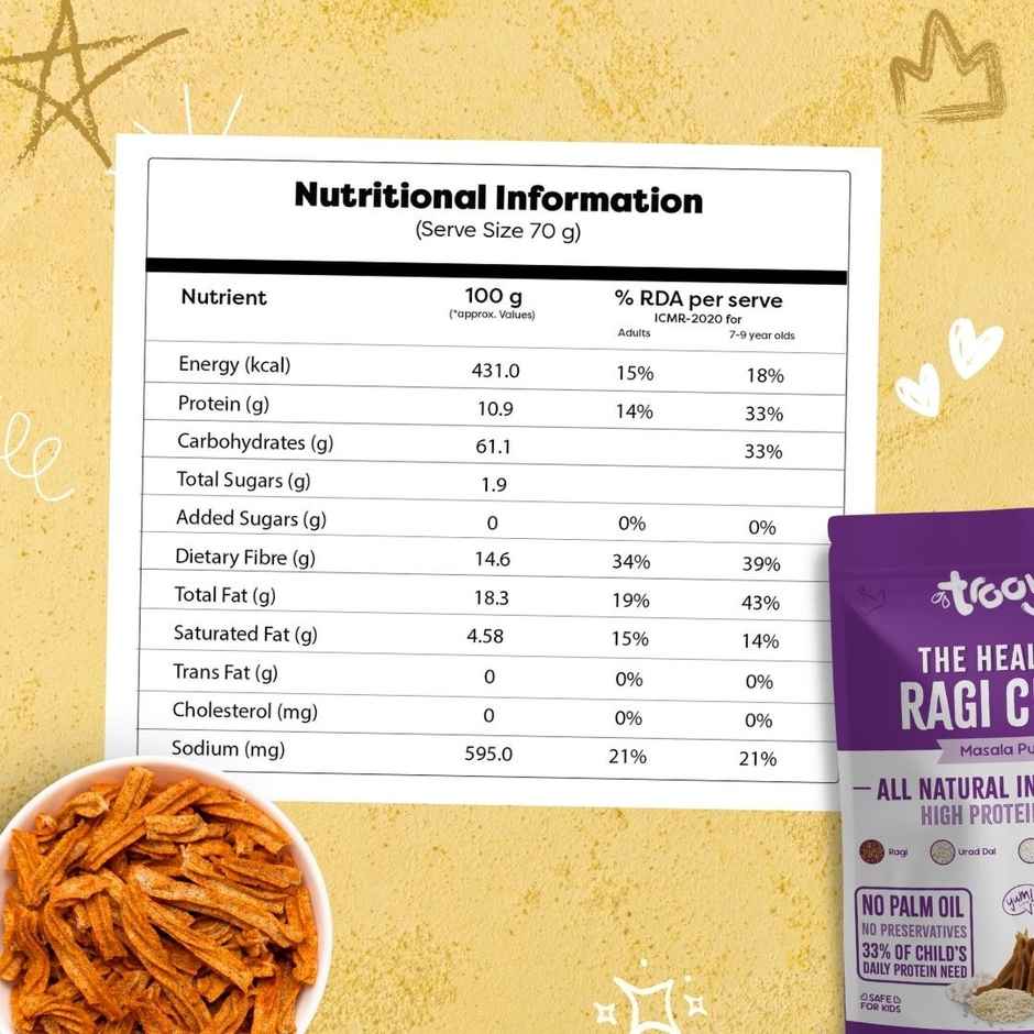 Troovy Healthy High Protein Ragi Chips (No Palm Oil, No Chemicals) Combo