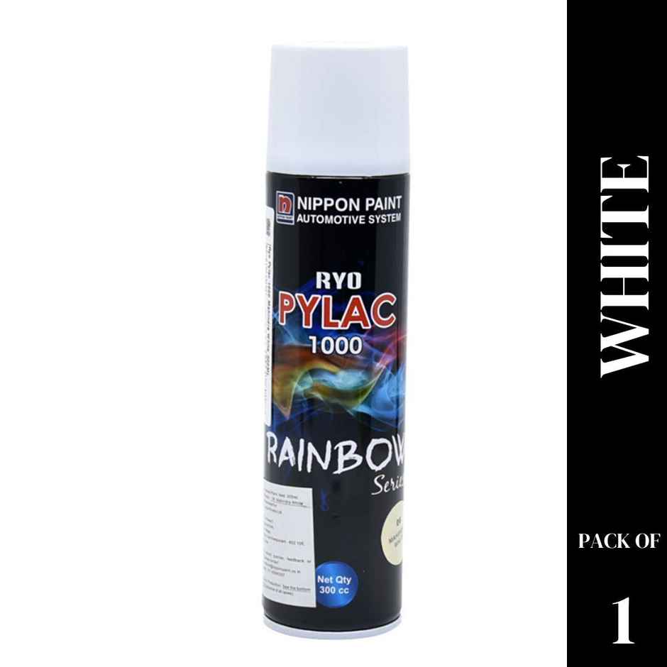 Nippon Paint Pylac 1000 Acrylic Multi-Purpose Spray Paint Matt White Color for Car, Bike, Home