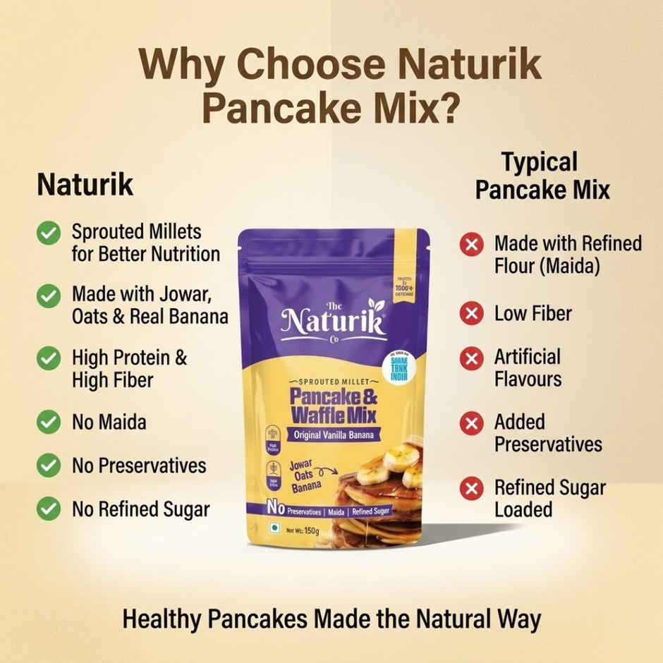 The Naturik Co High Protein Millet Pancake | Vanilla Banana