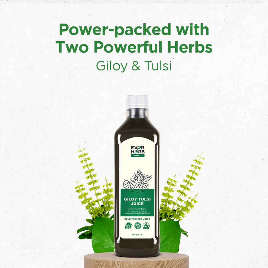 Everherb Giloy Tulsi Juice - Strengthens Body Defence System - Natural Immunity Booster