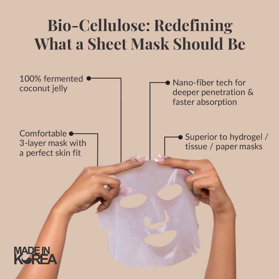 LuxaDerme Detox Bio-Cellulose Korean Face Sheet Mask