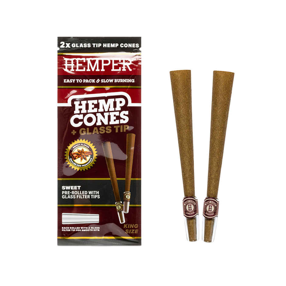 Hemper Sweet Flavoured Hemp Pre-Rolled Cones | Reusable Glass Tips