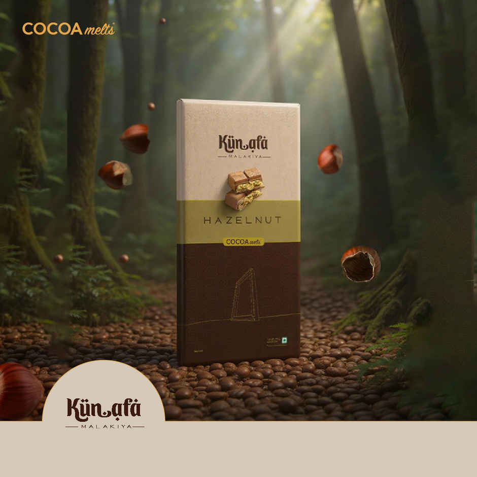 Cocoa Melts Dubai Hazelnut Kunafa Chocolate Bar