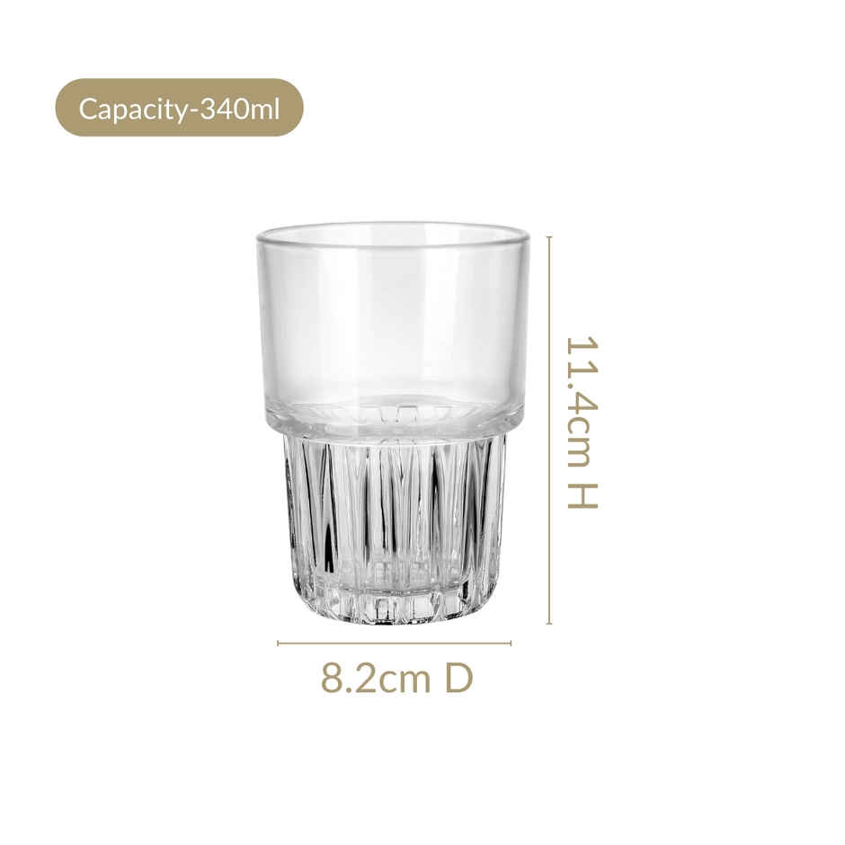 Nestasia Large Stackable Drinking Glass Tumblers | 340 ml