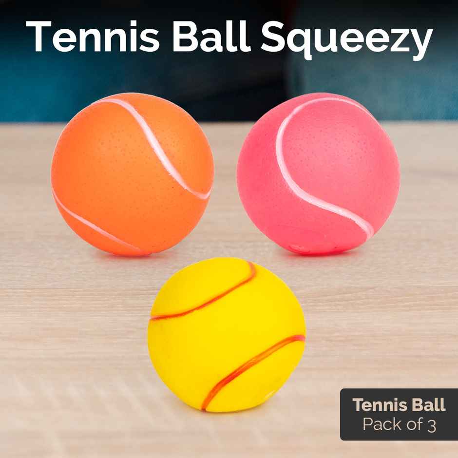 Ratna's Squeezy Tennis Ball 3 Pcs | Assorted