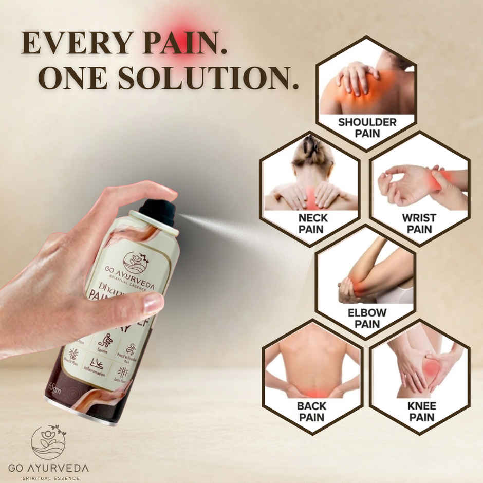 Go Ayurveda Dhanvantri Pain Relief Spray For Joint, Muscle & Back Pain|With Clove & Cinnamon