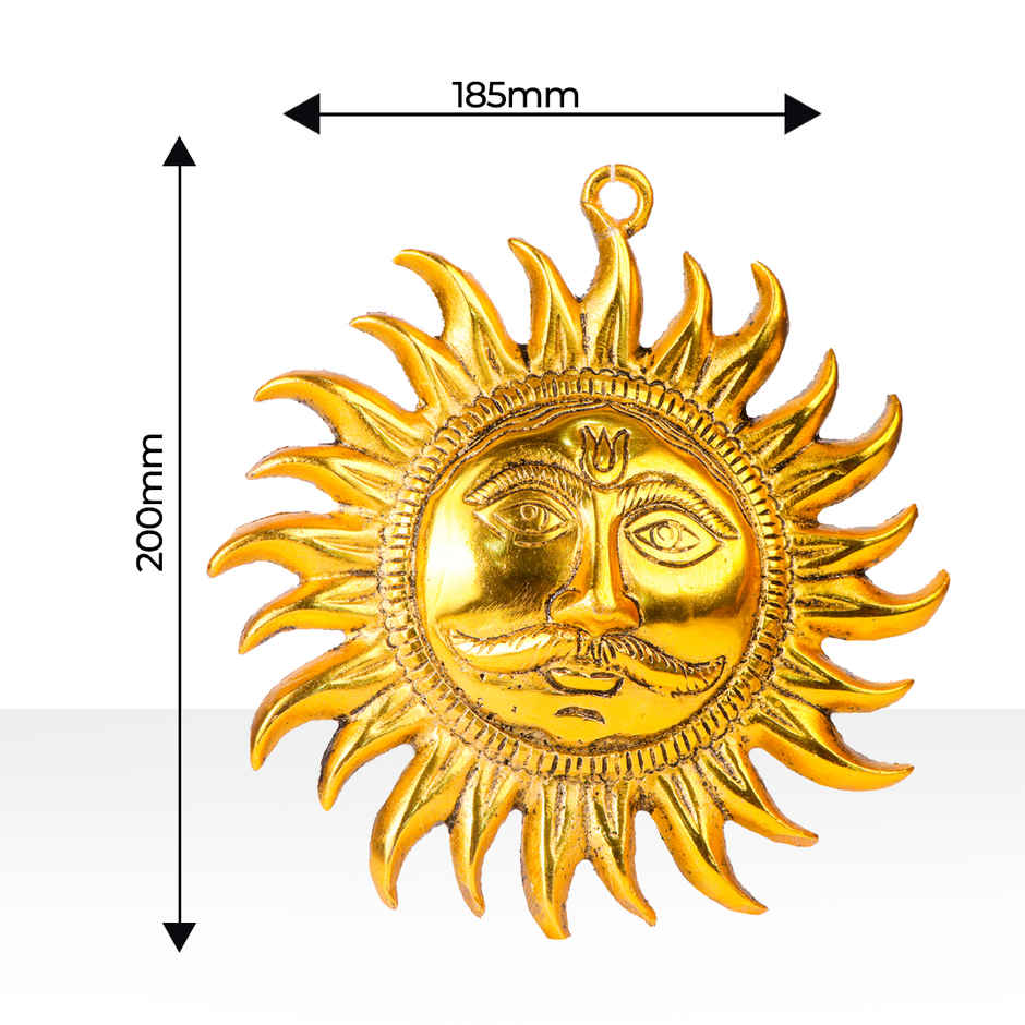 Suryadev Face Wall Hanging in Gold Polish | Devnidhi