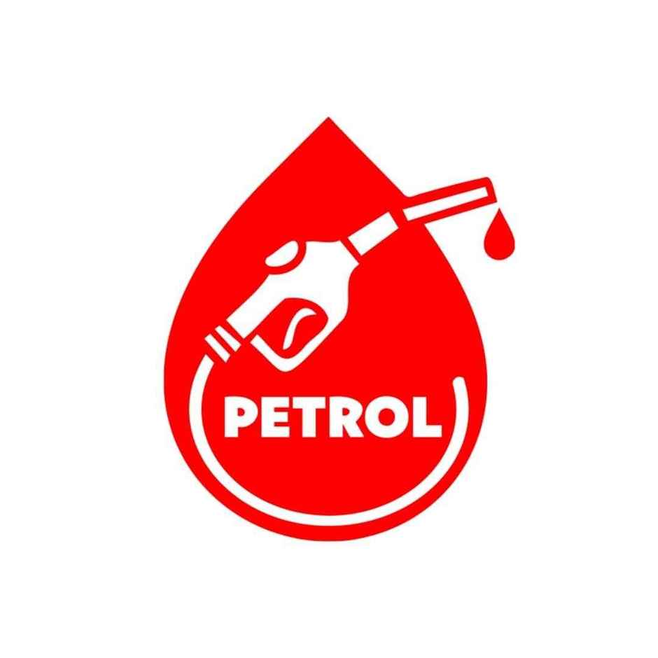 TiyuTrendzz Petrol Self-Adhesive Stickers for Car Fuel Tank, Waterproof (Red)