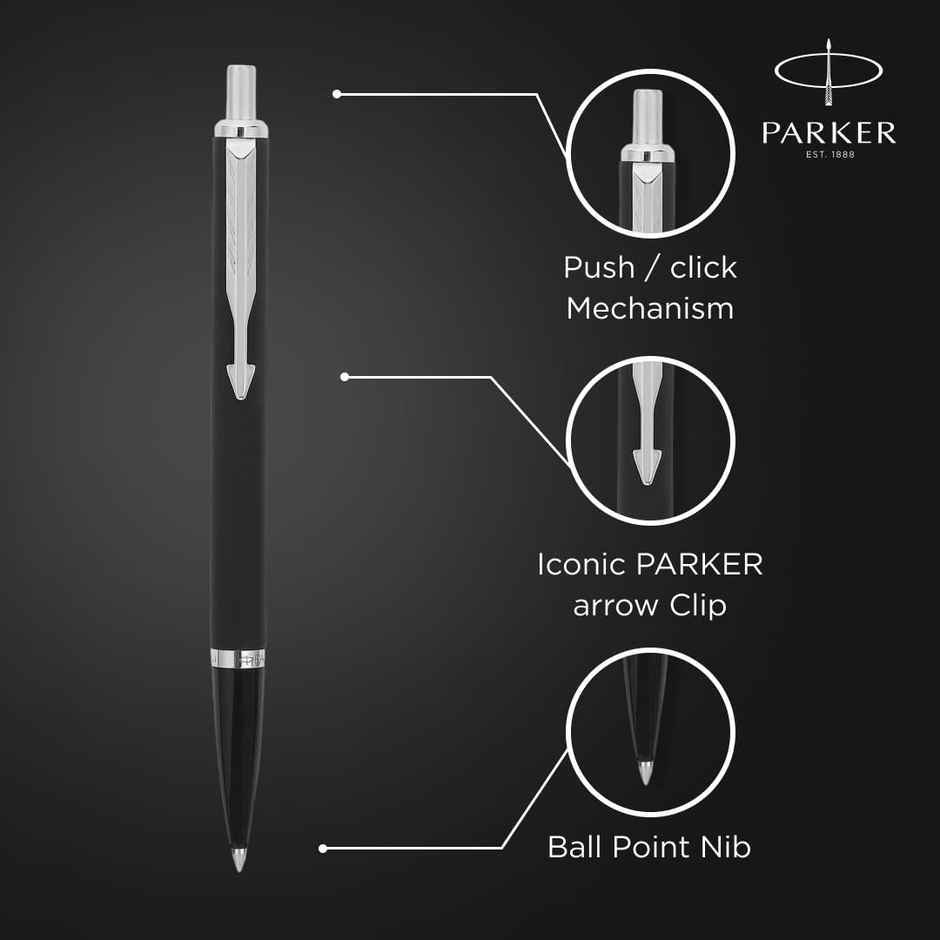 Parker Latitude Matte black Chrome trim Ball Pen