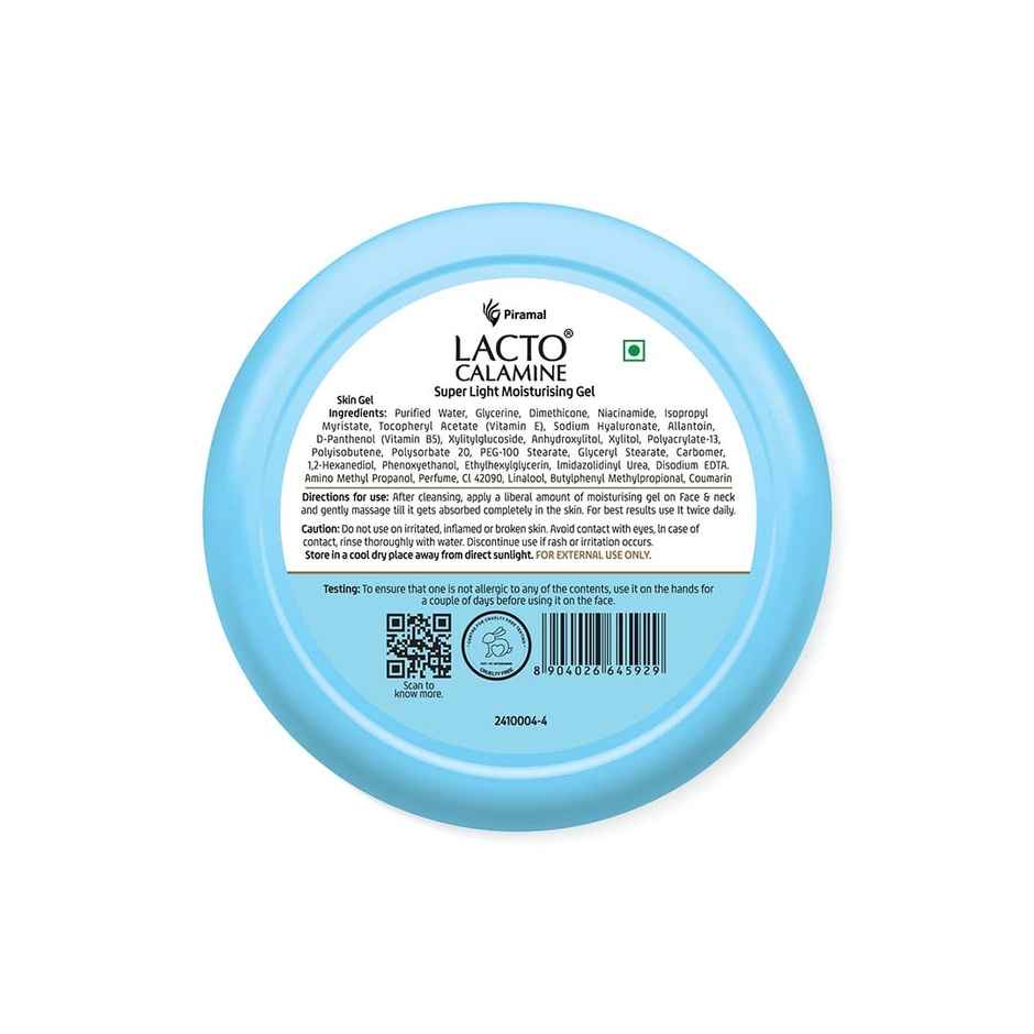 Lacto Calamine Light Gel Face Moisturizer with Niacinamide Hyaluronic Acid