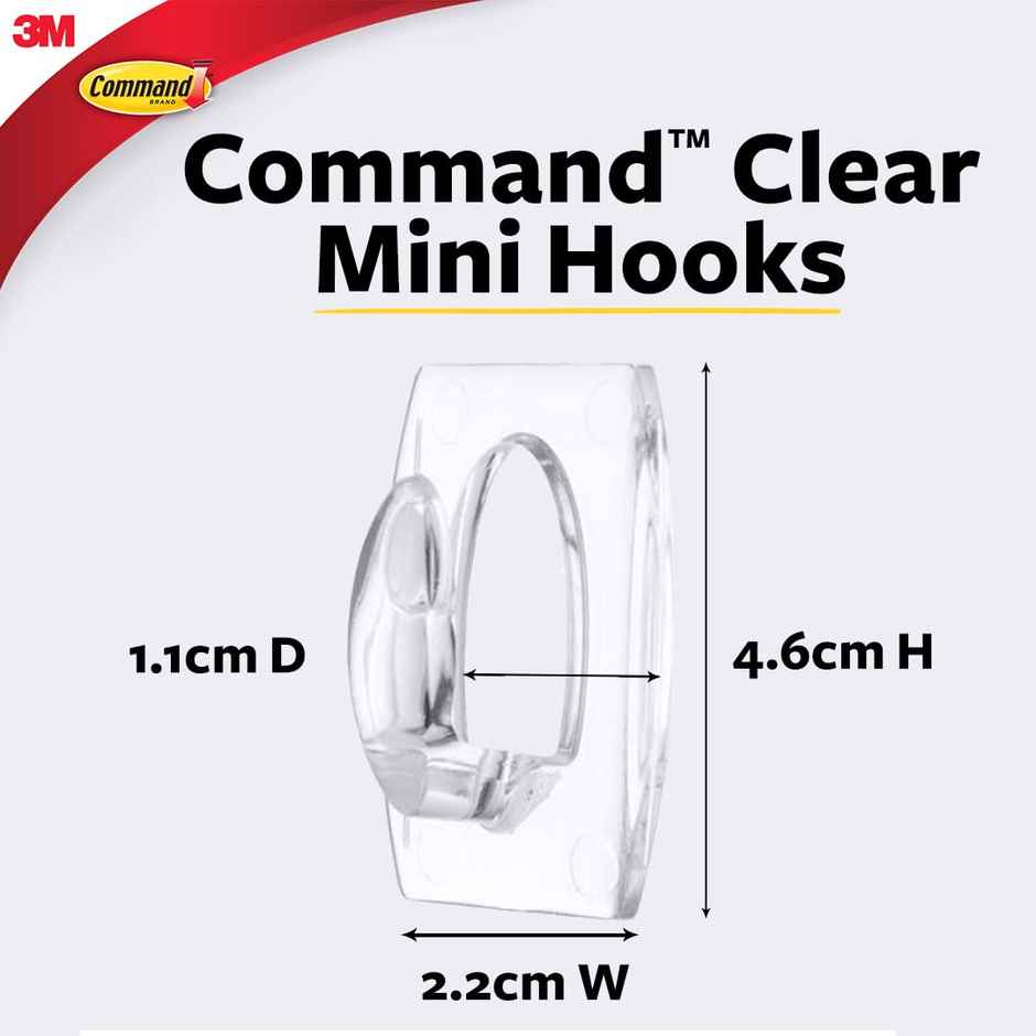 Command Mini Wall Hooks | Clear