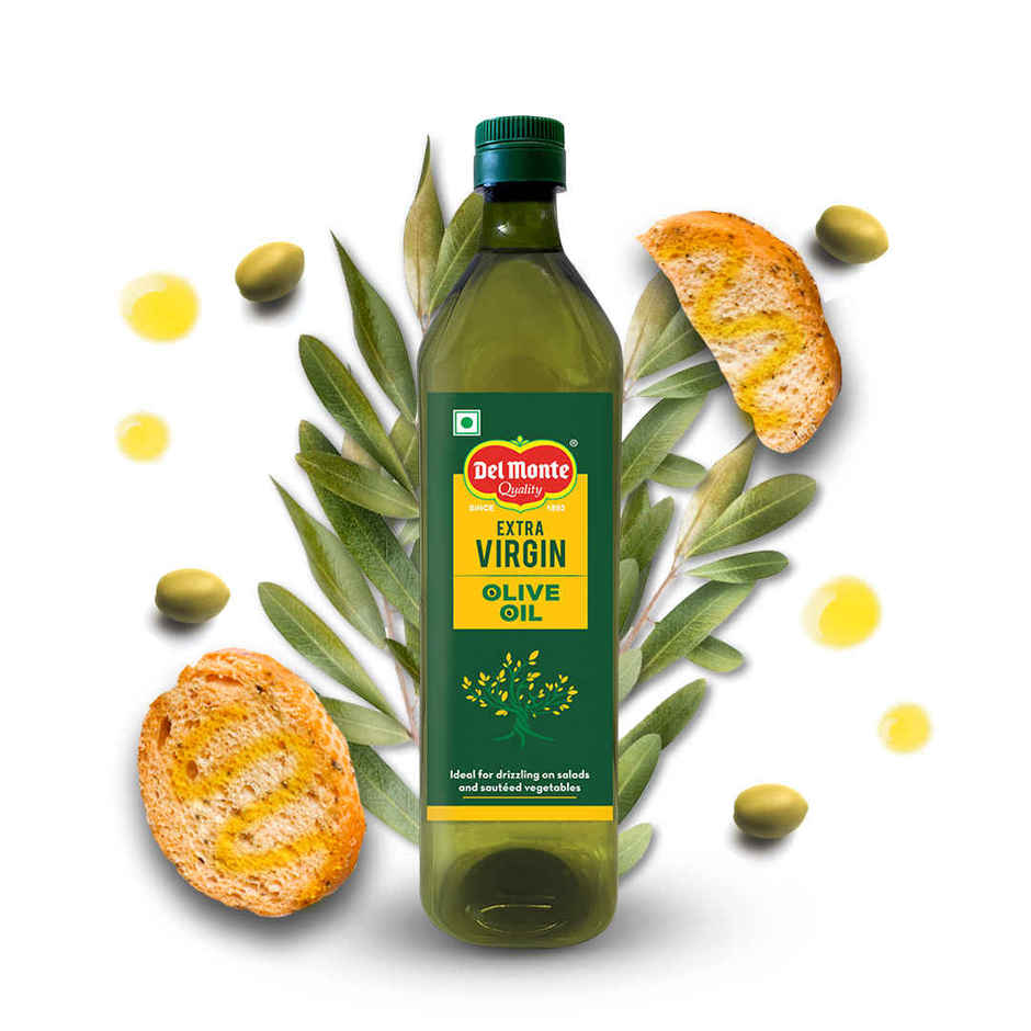 Del Monte Extra Virgin Olive Oil | Cold Pressed | Zero Cholesterol & Trans-Fat | 75% Mufa