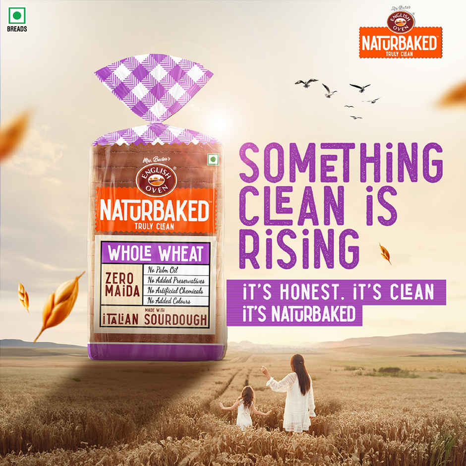 Naturbaked Zero Maida Whole Wheat Bread | No Added Preservatives | Clean Label
