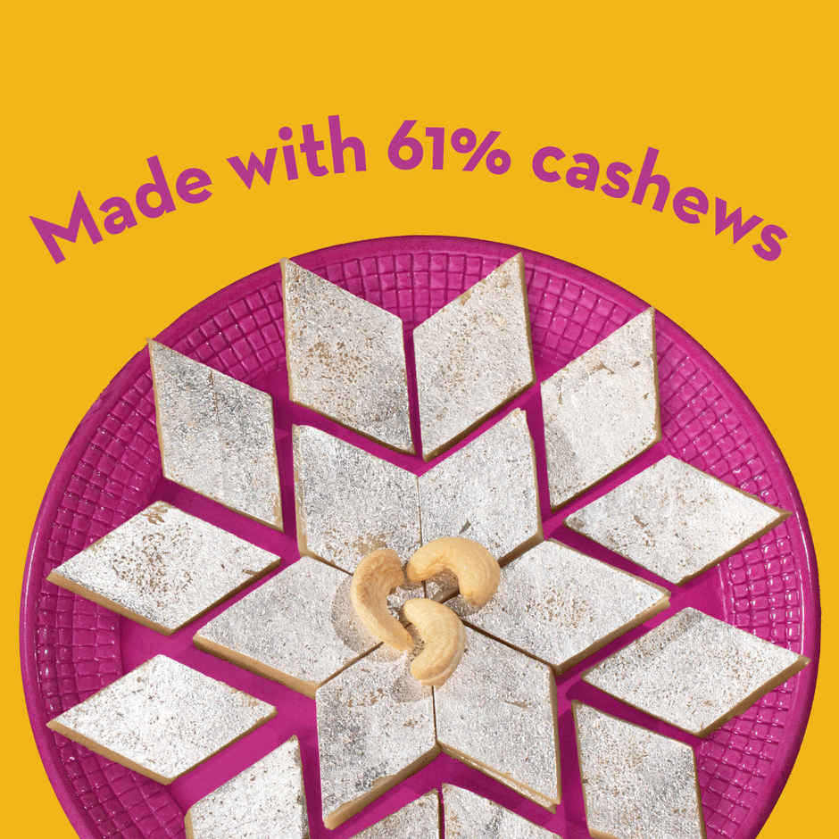 Premium Kaju Katli, 61% Cashew | Burfi | Kaju Katri | Sweets By Go Desi (180g) & Pista Coconut Barfi, 8 Pcs | Burfi | Sweets | By Go Desi (96g) Combo