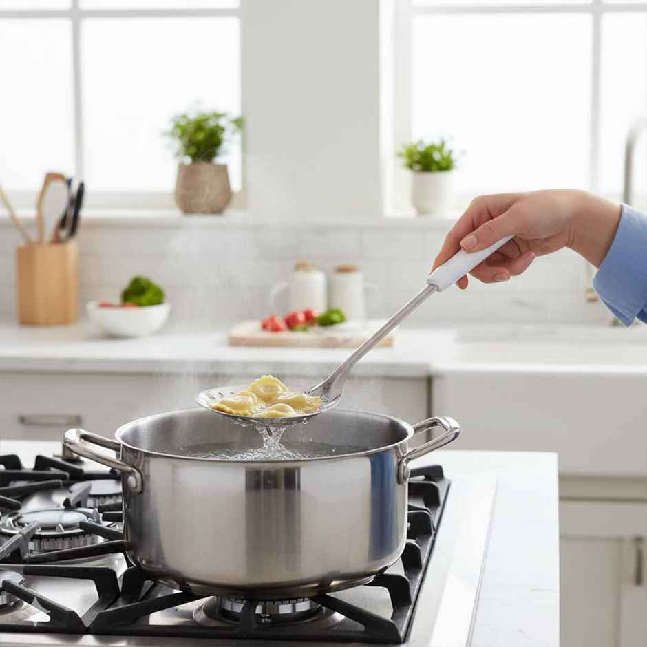Habitat Daimond Specialty Professional Stainless Steel Skimmer | Kitchen Tool |Ergonomic Handle