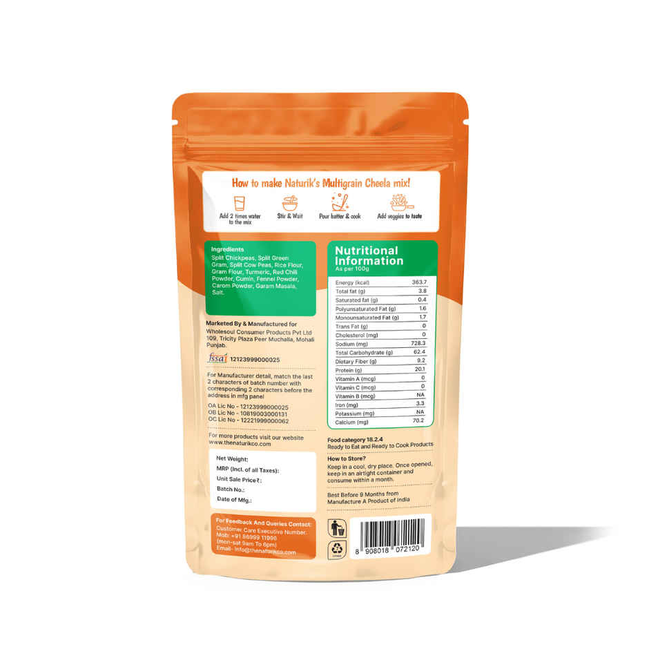 The Naturik Co Multigrain High Protein Chilla Mix | Instant Healthy Breakfast & Weight Loss