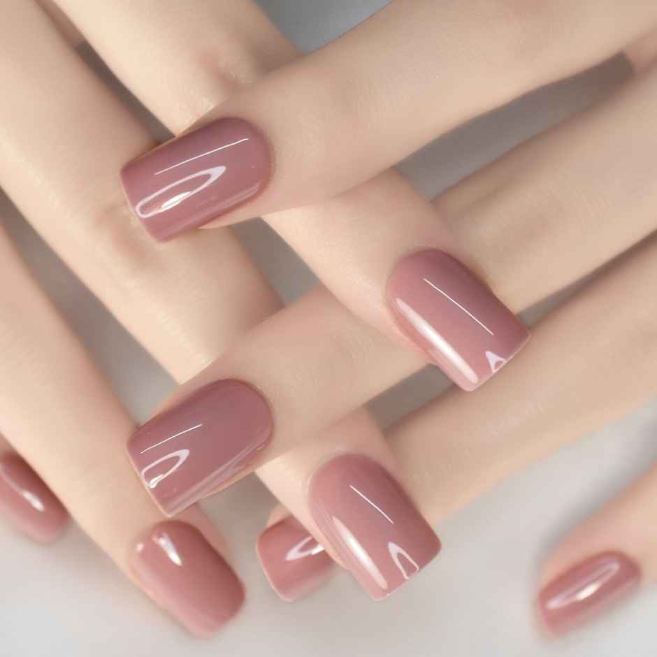Pep Nails Back To Basics Medium Square Mauve Solid Reusable Press On Nails 24 Nail Tips