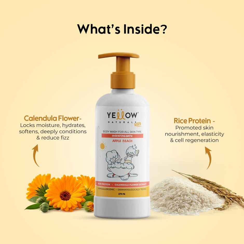 Yellow Naturals Hydrating Bath Refreshing Body Wash For Kids | 4-12 Years | All Skin Types
