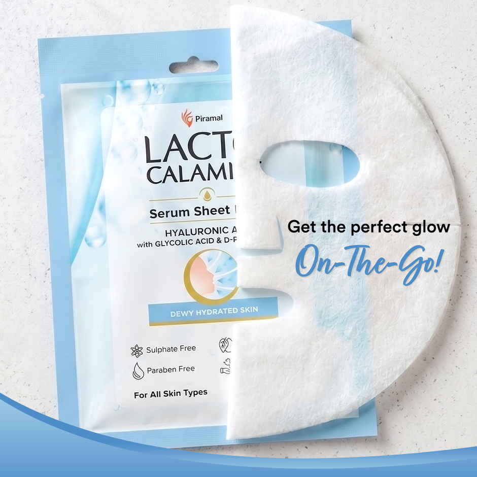 Lacto Calamine Hyaluronic Acid Face Sheet Mask for Intense Hydration, Refreshing, Plumpy & Dewy Skin Combo