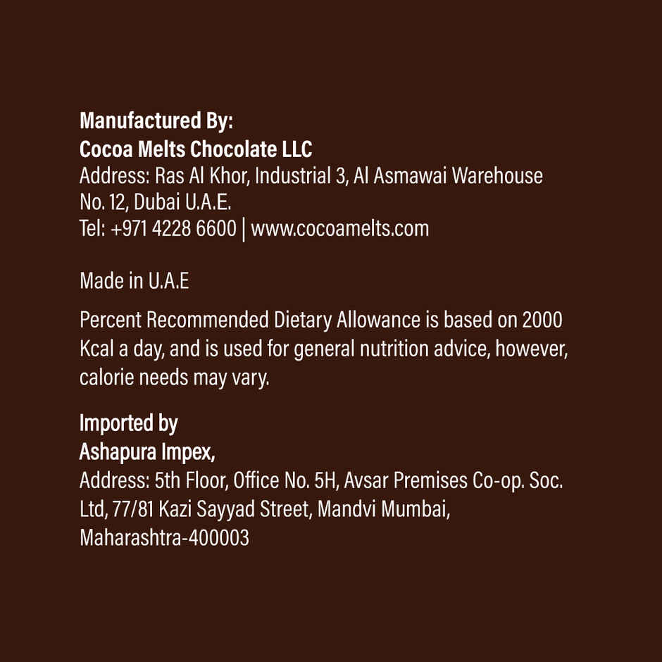 Cocoa Melts Dubai Hazelnut Kunafa Chocolate Bar