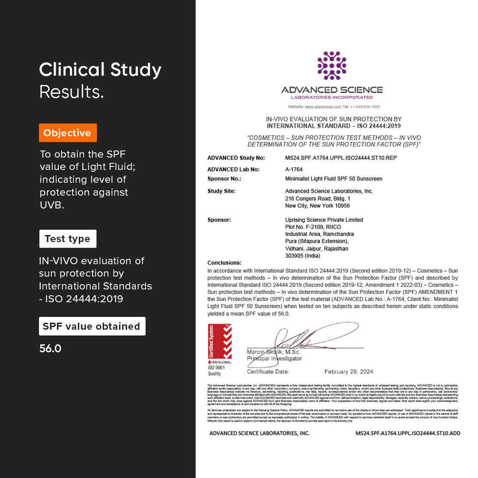 Minimalist Light Fluid SPF 50 Sunscreen