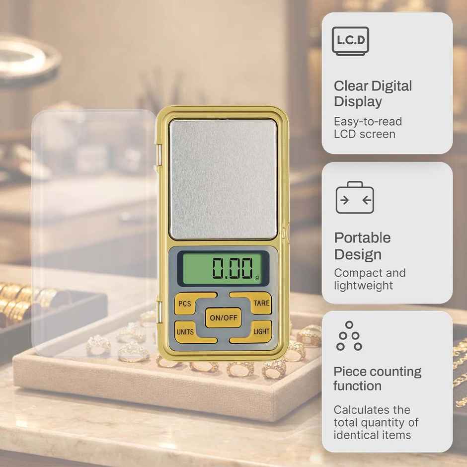 ATOM A 101 Gold Digital Pocket Scale with Capacity 200 g | Jewellery, Precious Gems Stone & Salts.