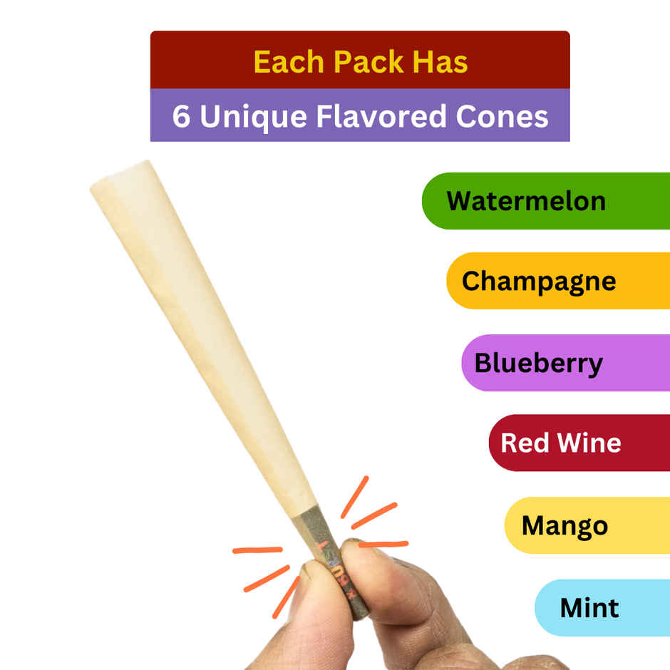Sesh Flavoured Pre-Rolled Cones Pop And Burst - Pack of 6