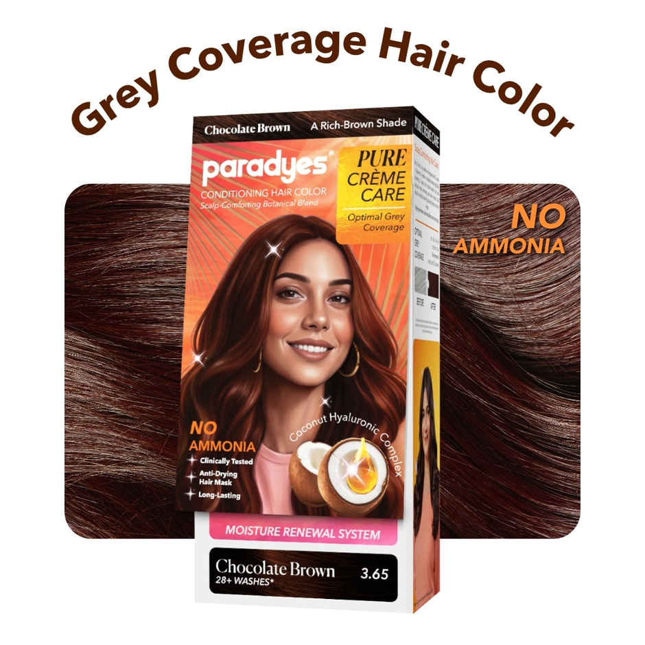 Paradyes Pure Creme Care No Ammonia Hair Color | Chocolate Brown 3.65