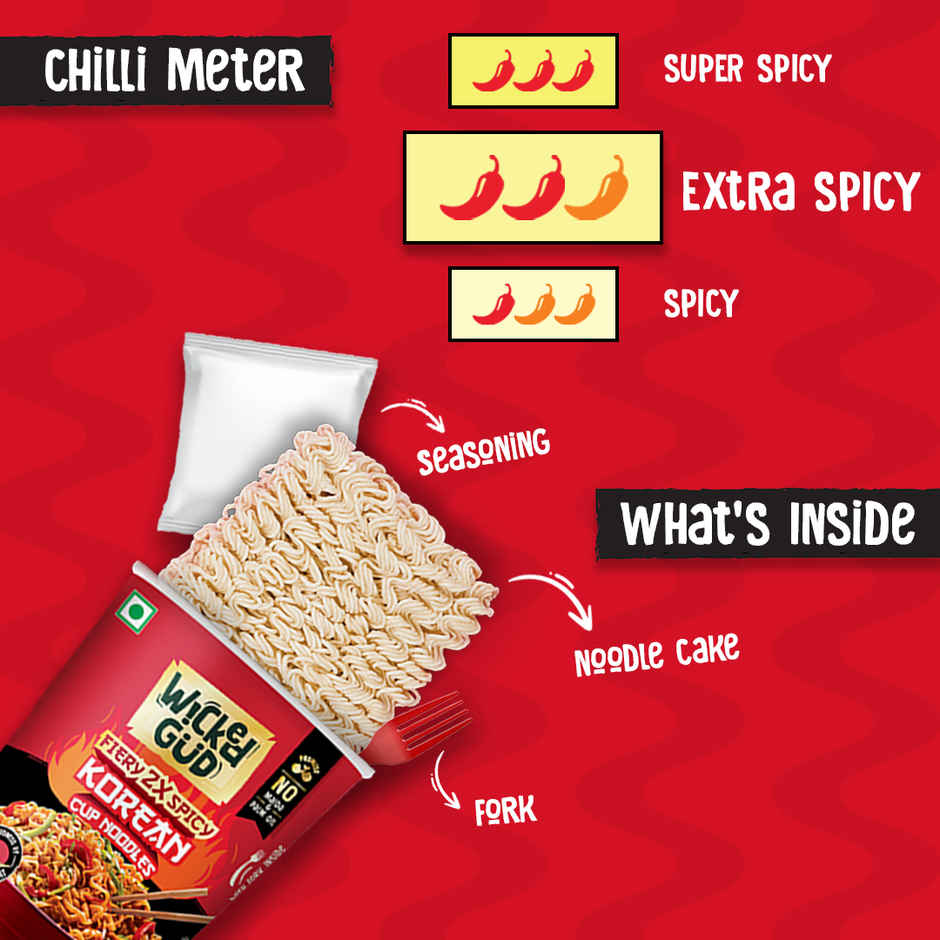 Wickedgud Fiery 2x Spicy Korean Cup Noodles