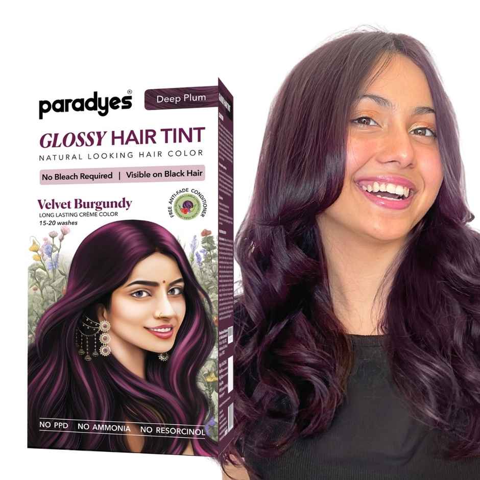 Paradyes Glossy Hair Tint Natural Hair Color - Velvet Burgundy