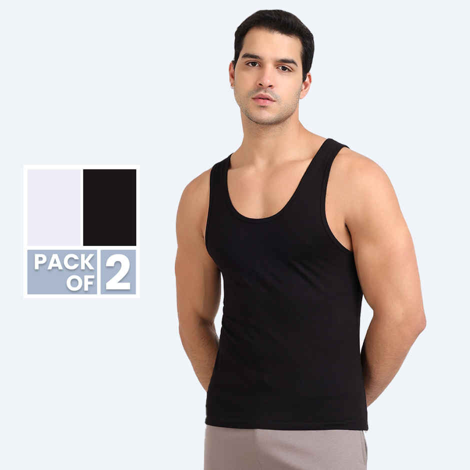 Freecultr Men's Twin Skin Bamboo Comfort Vest - Pack of 2 | L