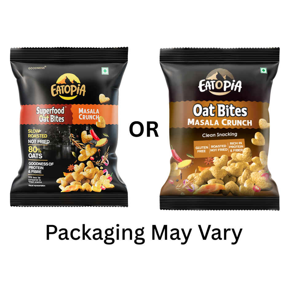 Eatopia Healthy Oat Bites Masala Crunch | Not fried Puff Snacks ( No palm oil )