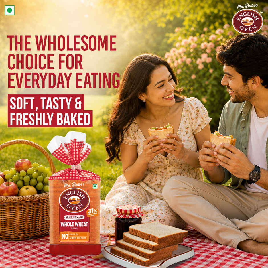 English Oven Zero Maida Whole Wheat Bread | High Fibre